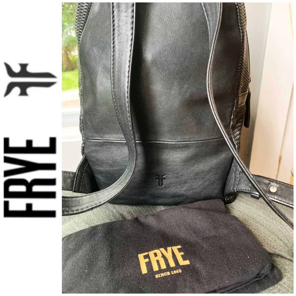NWT FRYE genuine leather backpack black - Picture 7 of 9